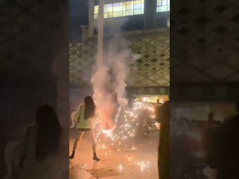 Fiery new year&#039;s surprise: Zhengzhou women&#039;s fireworks ignite manhole blaze!