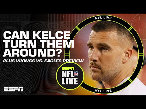 Could Travis Kelce&#039;s return FIX the Chiefs&#039; offense? 👀 + Vikings vs. Eagles injuries | NFL Live