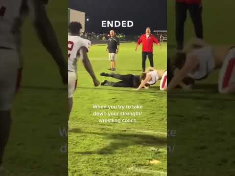 This football player tried to wrestle his coach and it backfired 😂