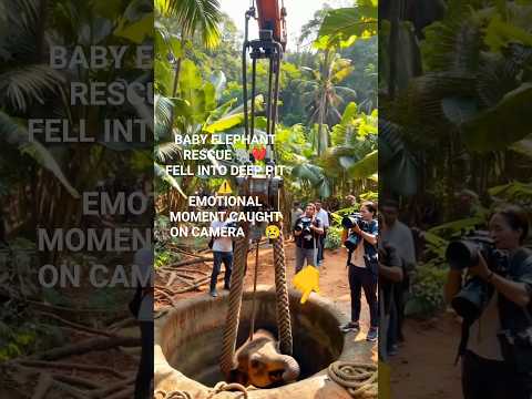 Baby Elephant Stuck in Pit Gets Rescued! 🐘💔 | Heart-Touching Jungle Moment 🥺🚧