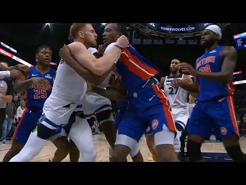 7 EJECTED after HUGE FIGHT between Pistons and Timberwolves 😳